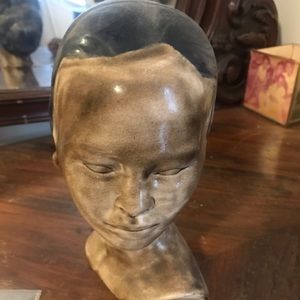 VINTAGE CERAMIC ELDERLY AFRICAN BUST